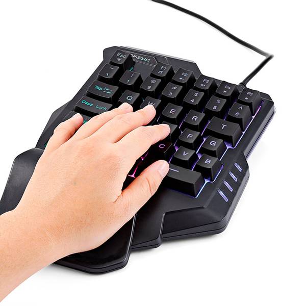 G30 1.6m Wired Gaming Keypad with LED Backlight 35 Keys One-handed Membrane Keyboard for LOL/PUBG/CF