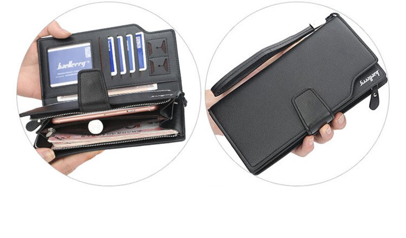Baellerry Luxury Brand Men's Wallets Men Long Purse Wallet Male Clutch PU Leather Zippers Wallet Men Business Wallet Coin Purse Baellerry Luxury Brand Men's Wallets Men Long Purse Wallet Male Clutch PU Leather Zippers Wallet Men Business Wallet Coin Purse