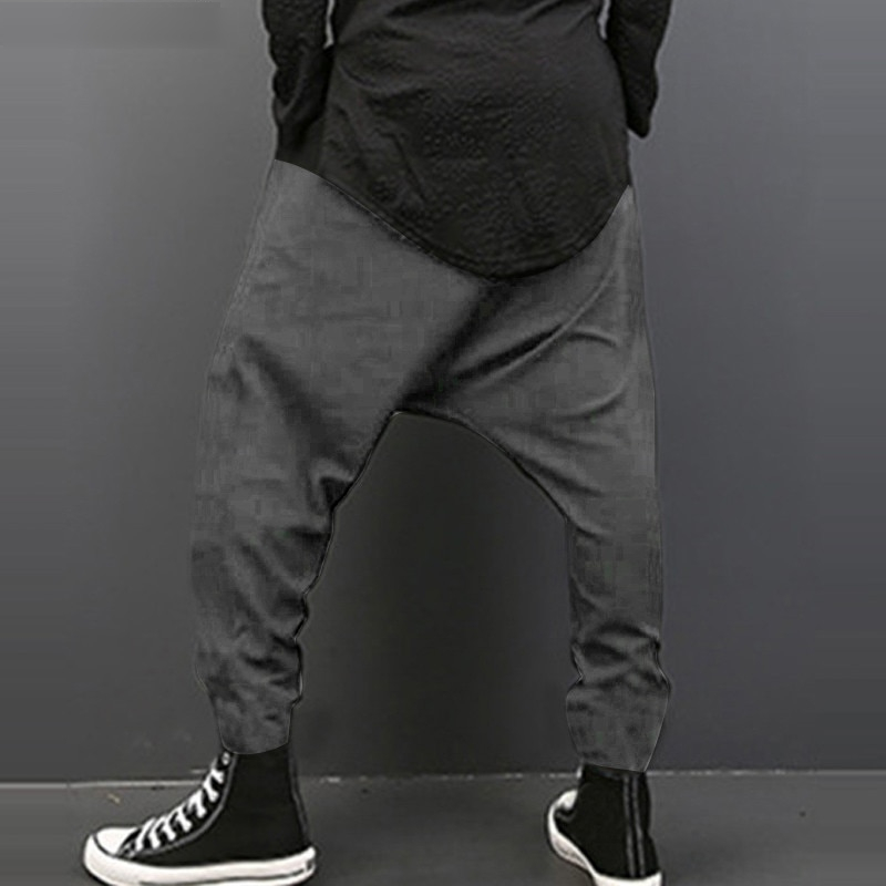 INCERUN Plus Size Men Casual Drape Drop Crotch Harem Hip-hop Pants Trouser Baggy Dancing Pants Gothic Punk Style Harem Pants Men